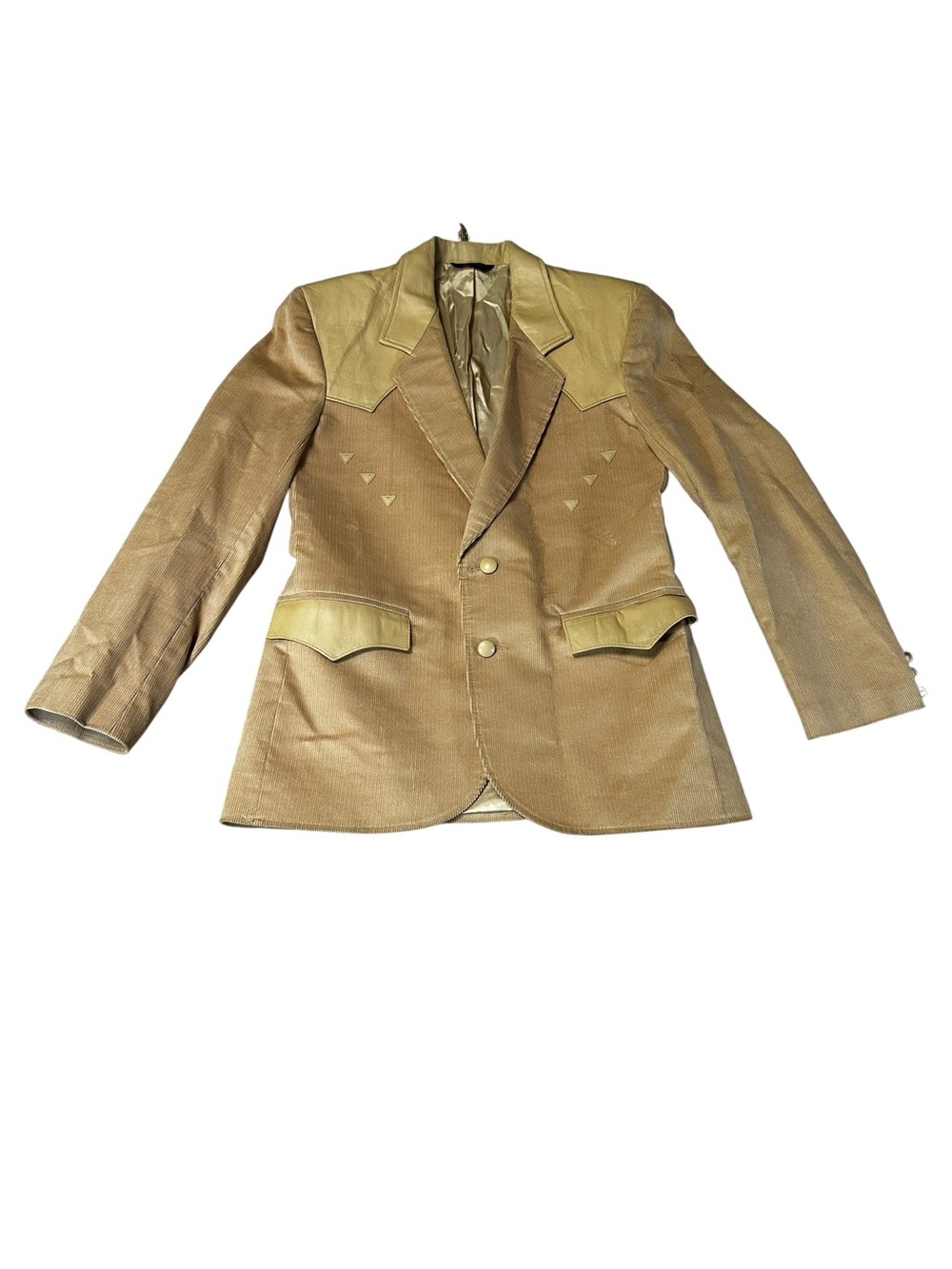 VTG Pioneer Wear Western Corduroy Blazer Leather Trim Rancher Cowboy Jacket 38
